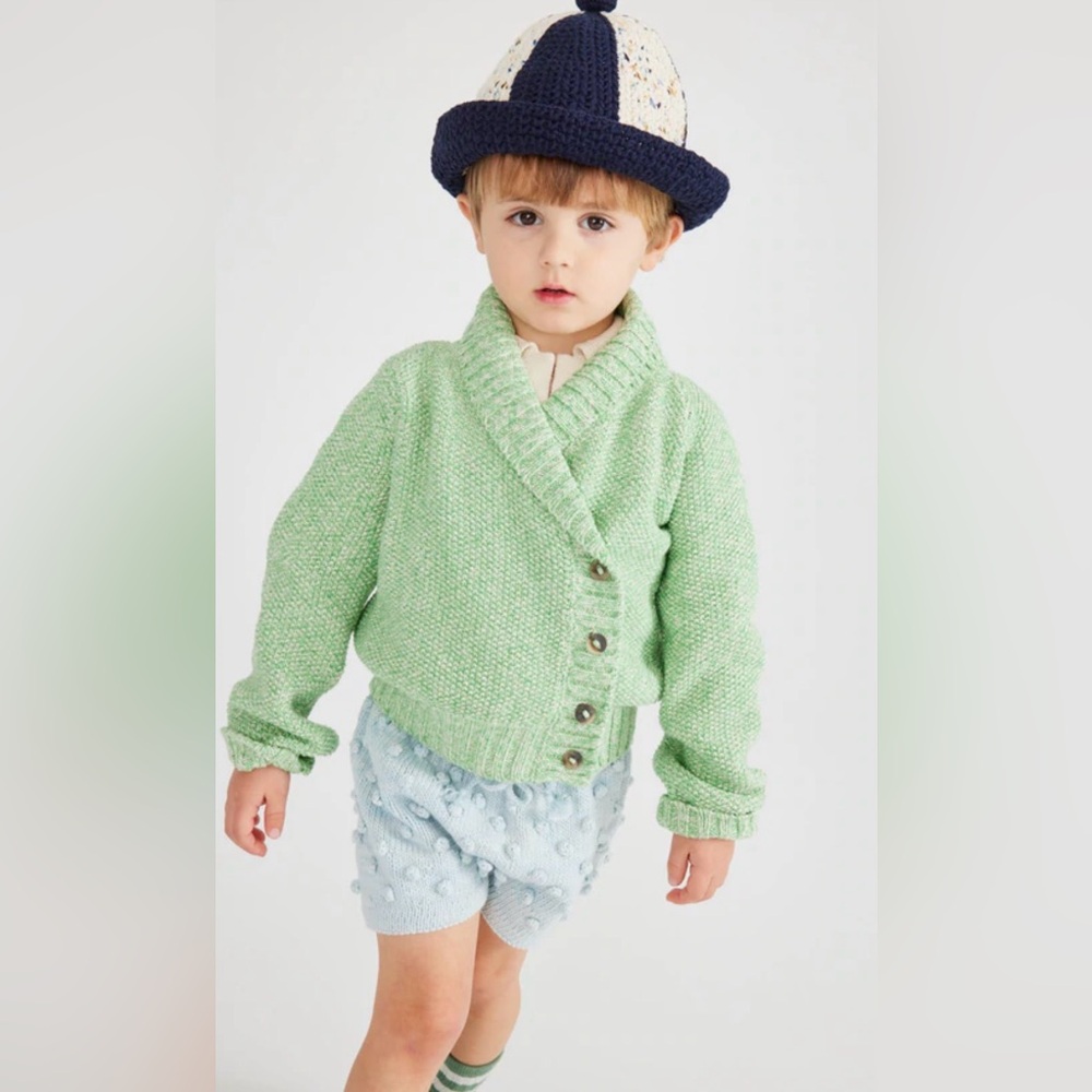 NEW. Misha and Puff Kids Salt Water Cardigan, 100% Pima Cotton, Size 4-5y